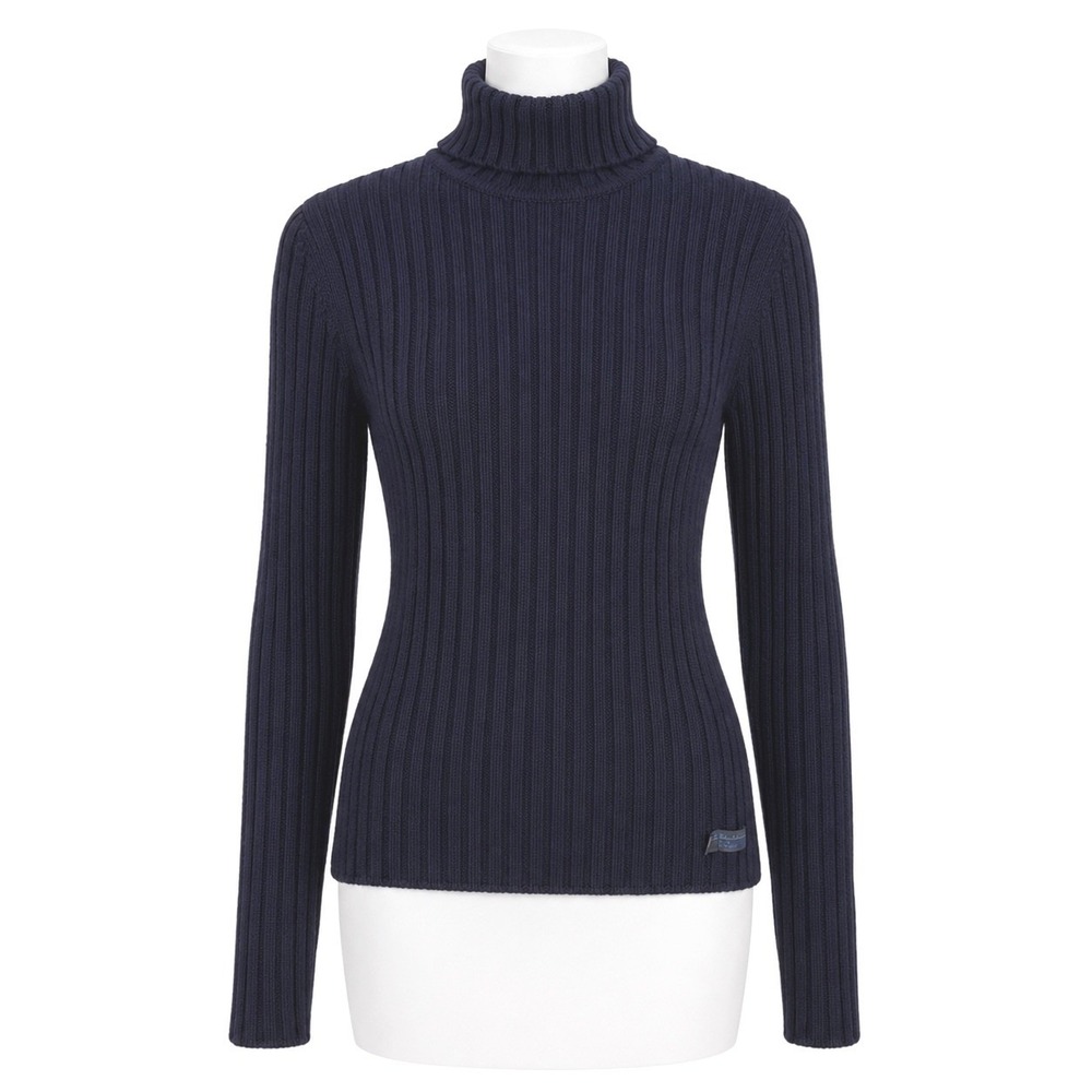 Vintage Diesel Turtleneck Sweater Womens Medium Navy Ribbed Wool Blend Italy